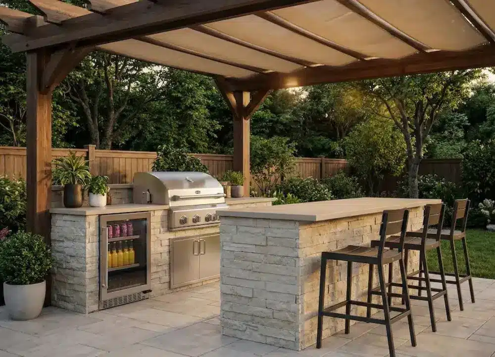 área gourmet com churrasqueira a gás