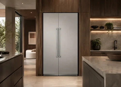 refrigerador-evol-side-by-side-em-cozinha-amadeirada